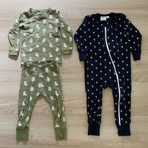 Parade organic Cotton Print Pajamas Zip Rompers 2T